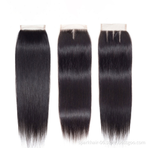 OEM Custom Logo Virgin Human Hair Swiss Lace Transparent Lace Frontal Closures 360 13x6 4x4 5x5 2x6 Hd Lace Closure